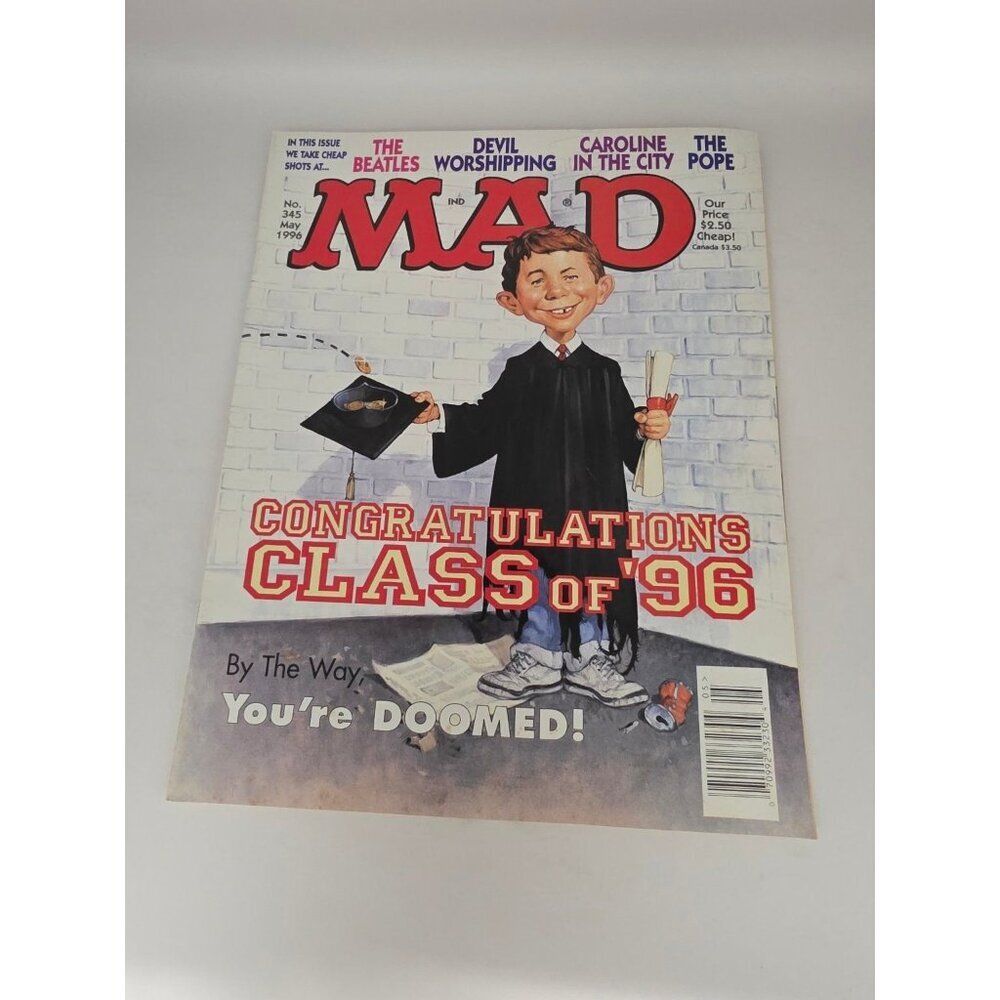 MAD Magazine May 1996 #345 Class of '96 Graduation Beatles Pope E.C